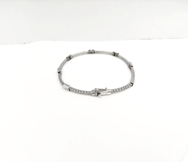 Pulsera de Oro blanco y piedras circonitas - Imagen 3