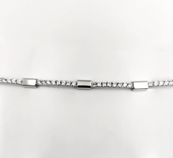 Pulsera de Oro blanco y piedras circonitas