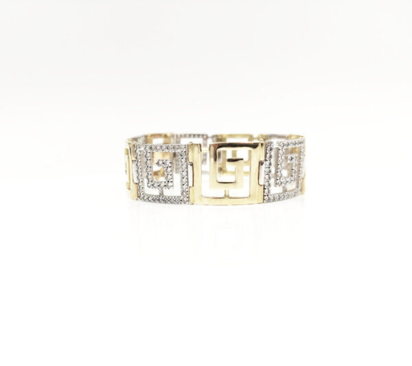 Pulsera de Oro 18 k bicolor con piedras circonitas