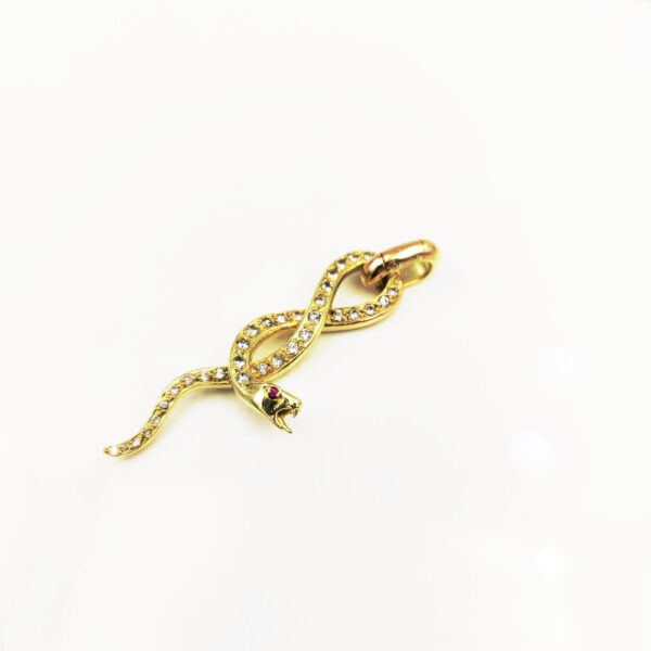 Colgante Serpiente en Oro 18k y brillantes