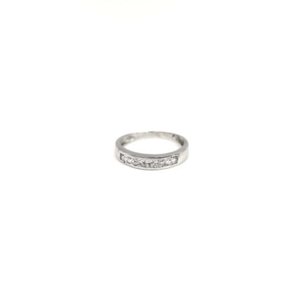 Sortija Oro 18k blanco con circonitas