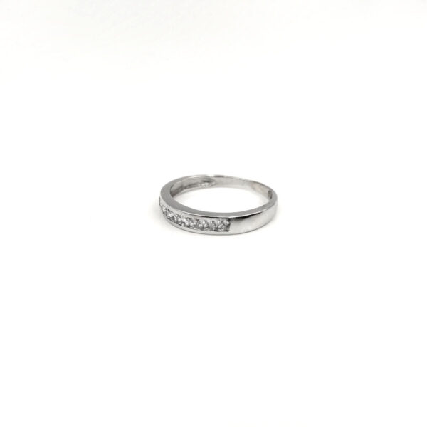 Sortija Oro 18k blanco con circonitas