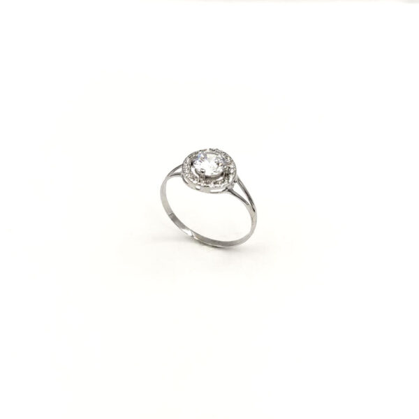 Sortija Circulo Oro 18k Blanco y circonitas