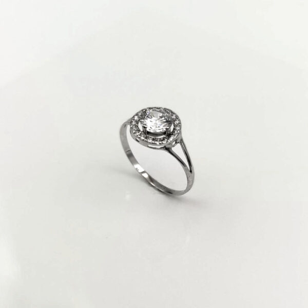 Sortija Circulo Oro 18k Blanco y circonitas