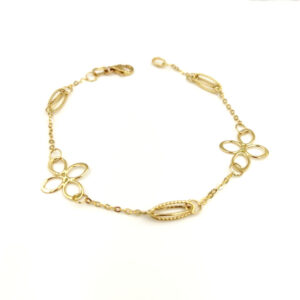 Pulsera Hilo Flor de Oro 18k