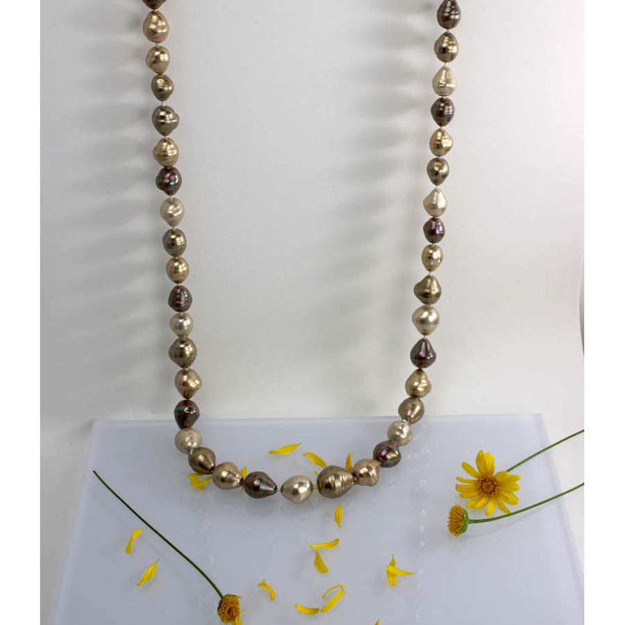 flores collar perlas majorica