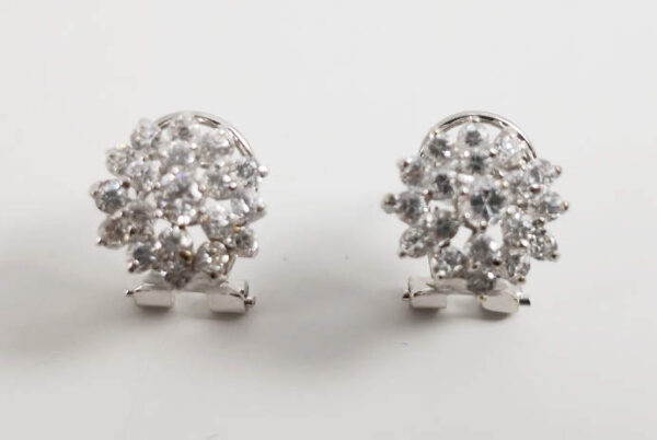 Pendientes de Circonitas en Oro Blanco 18 kla