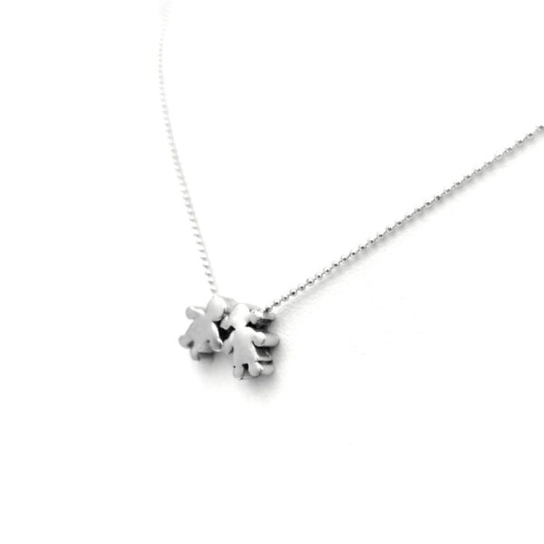 Gargantilla Figura niño-niña Plata Ley 925