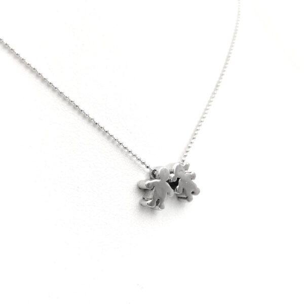 Gargantilla Figura niño-niña Plata Ley 925 - Imagen 2