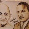 Cuadro Luther King | Gandhi. realizado en Pirograbado a mano