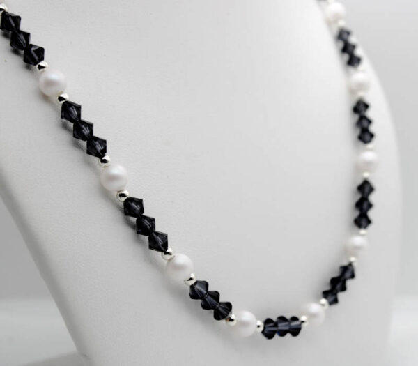 Collar Cristal y Perlas en Plata de Ley 925