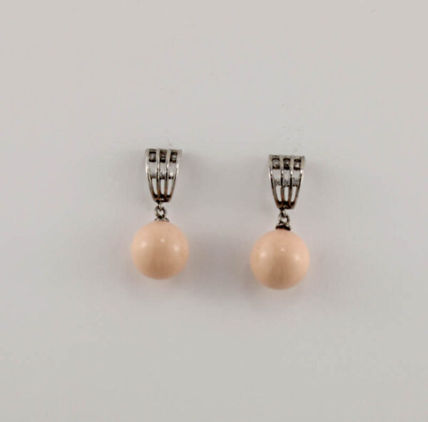Pendientes Perla Color en Plata ley 925 Rodiada