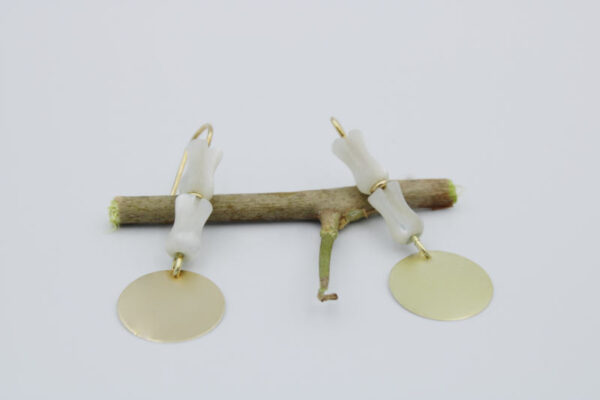 Pendiente de Nacar largos Oro 18k