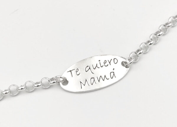Pulsera Te Quiero Mama en Plata ley 925 - Imagen 2