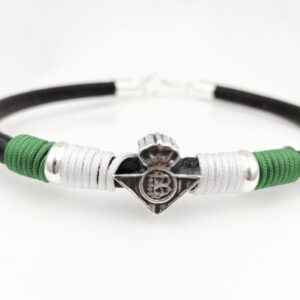 pulsera Betis en plata de ley y cuero