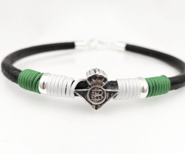 pulsera Betis en plata de ley y cuero