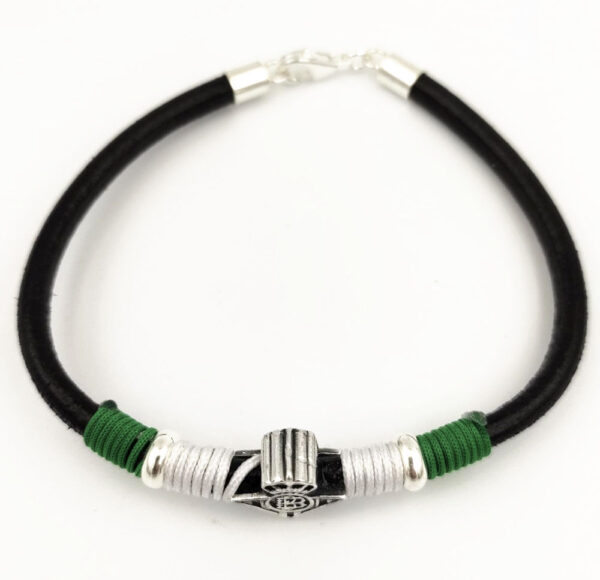pulsera Betis en plata de ley y cuero