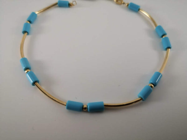 Pulsera Turquesas en Oro 18 k