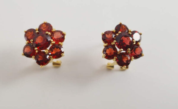 Pendientes de Granates en Oro 18k