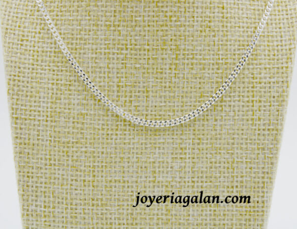 Cadena Barbada en Plata Ley 925. 50 cm