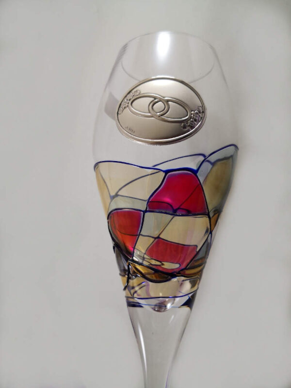 Juego Copas de Boda en Cristal soplado colores - Imagen 2