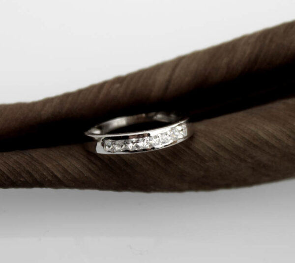Sortija Oro 18k blanco con circonitas - Imagen 2