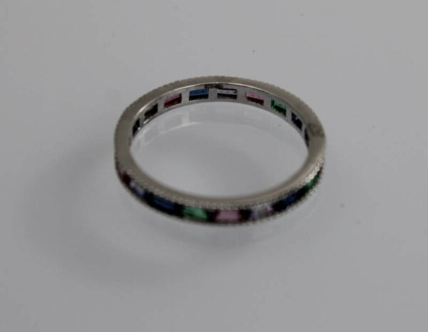 Sortija Piedras de Colores en Plata ley 925 - Imagen 3