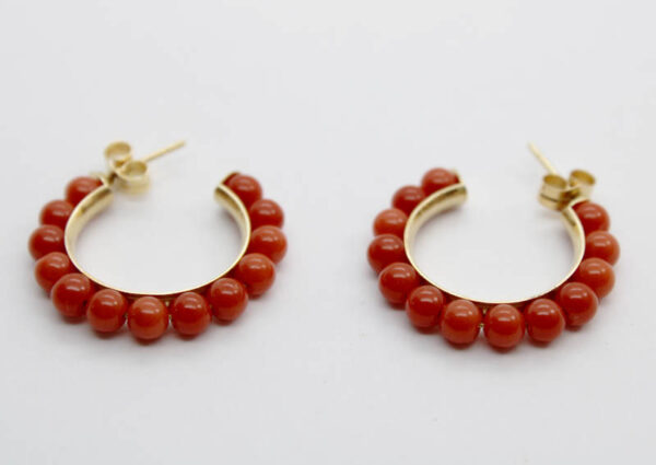 Aros de Corales en Oro 18 k