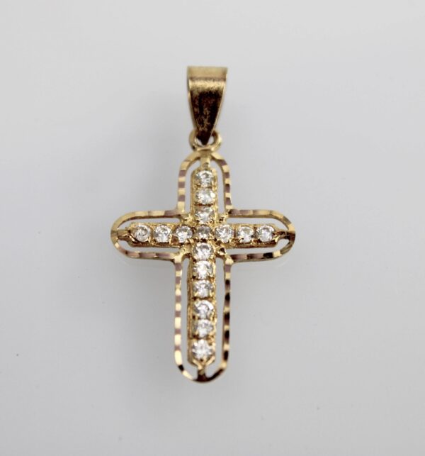 Cruz con Circonitas en Oro 18 k - Imagen 2