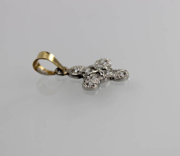 Cruz de Oro blanco 18 k y piedras circonitas - Imagen 2