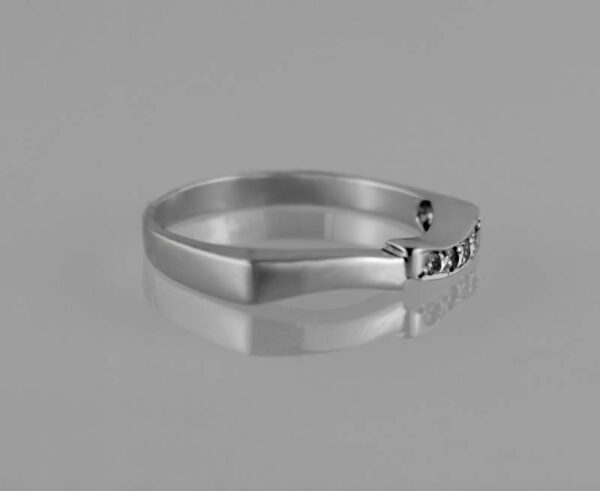 Sortija  Oro Blanco 18 k y piedras Circonitas - Imagen 3