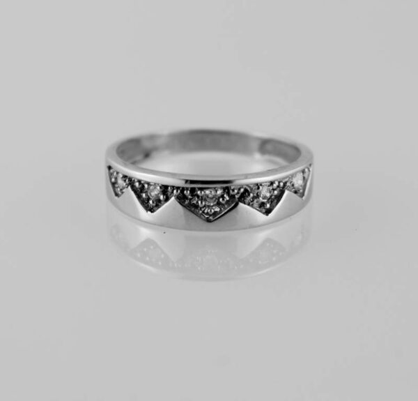 Sortija en Oro Blanco 18 k y Piedras Circonitas - Imagen 2