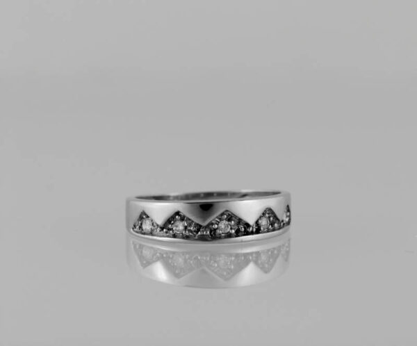 Sortija en Oro Blanco 18 k y Piedras Circonitas - Imagen 3
