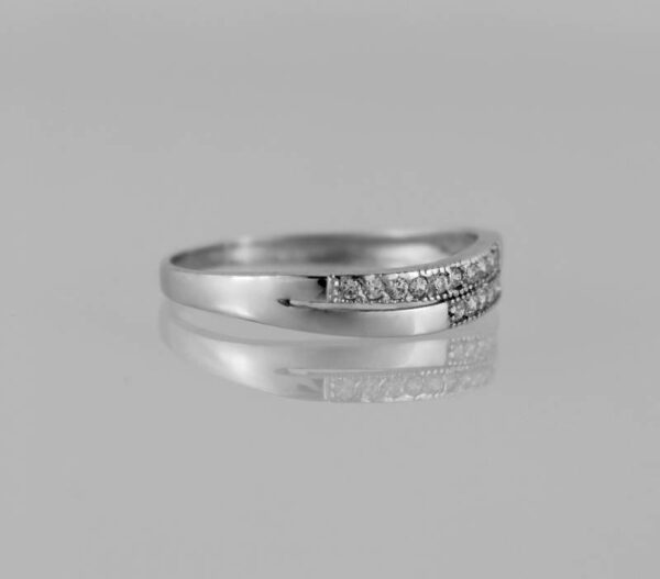 Sortija Oro Blanco 18k y Piedras circonitas - Imagen 2