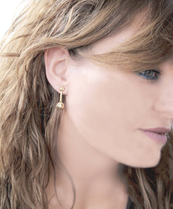 Pendientes largos en Oro 18 k. Cierre presión