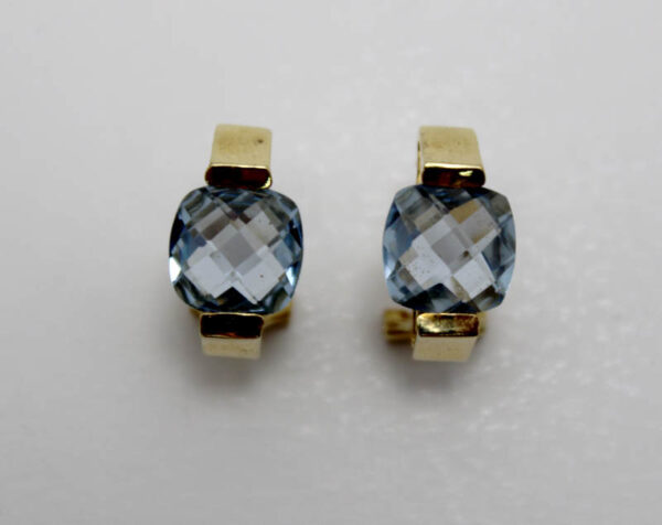 Pendientes Aguamarina Facetada en Oro 18 kla