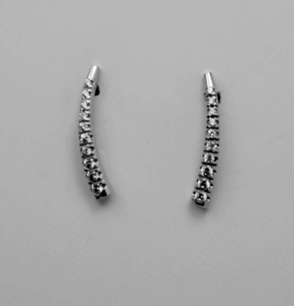 Pendientes en Oro Blanco con Piedras Circonitas - Imagen 5