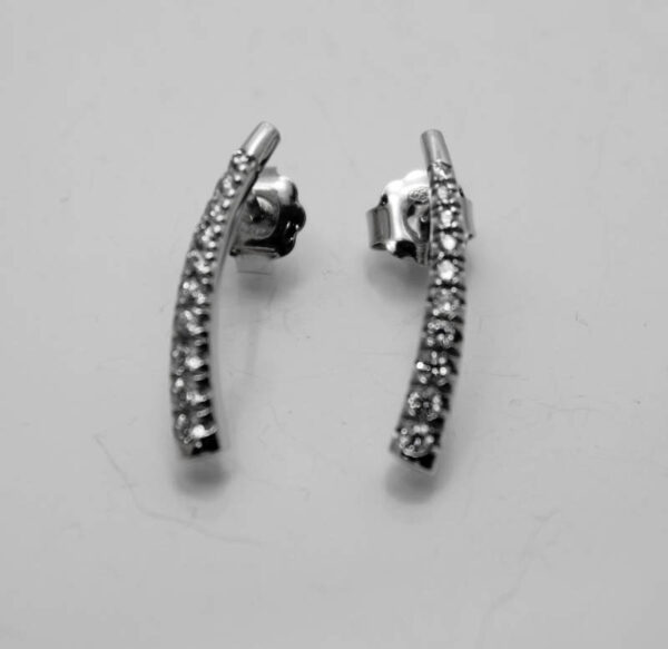 Pendientes en Oro Blanco con Piedras Circonitas - Imagen 3