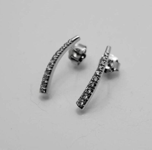 Pendientes en Oro Blanco con Piedras Circonitas - Imagen 2