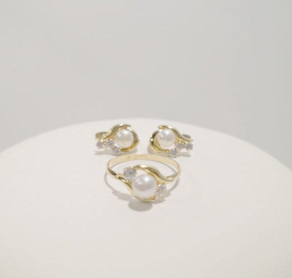 Juego Comunión Perlas y Circonitas de Oro 18k - Imagen 4