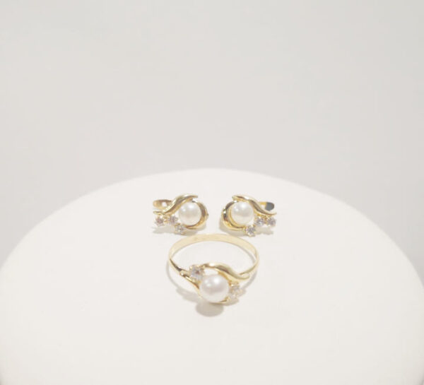 Juego Comunión Perlas y Circonitas de Oro 18k - Imagen 3