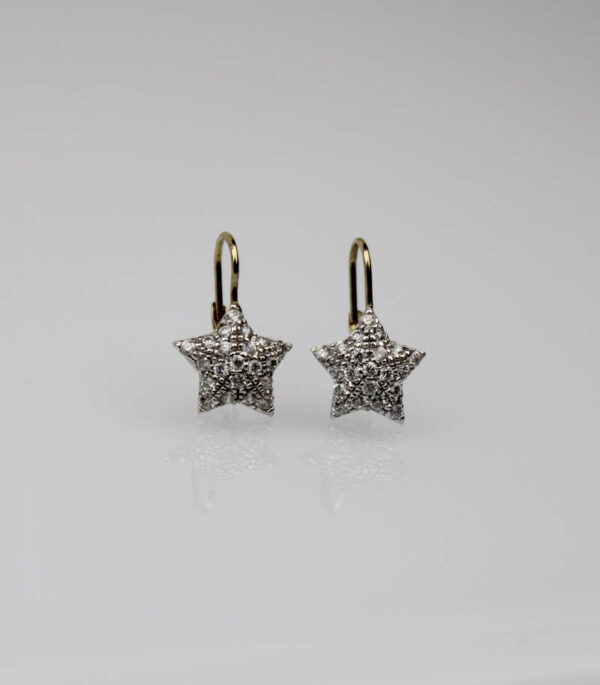Pendientes de Estrella en Oro Blanco y amarillo de 18k - Imagen 3