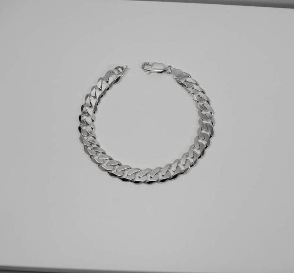 Pulsera de Plata Barbada Plana - Imagen 4