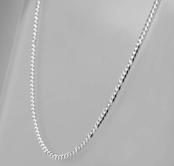 Cadena Barbada Plata Ley 50 cm - Imagen 2