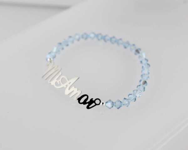 Pulsera Mi Amor Plata ley y Cristal - Imagen 4