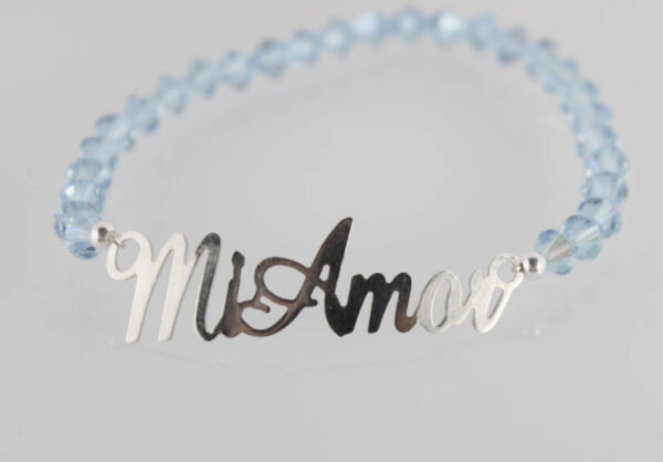 Pulsera Mi Amor Plata ley y Cristal - Imagen 3