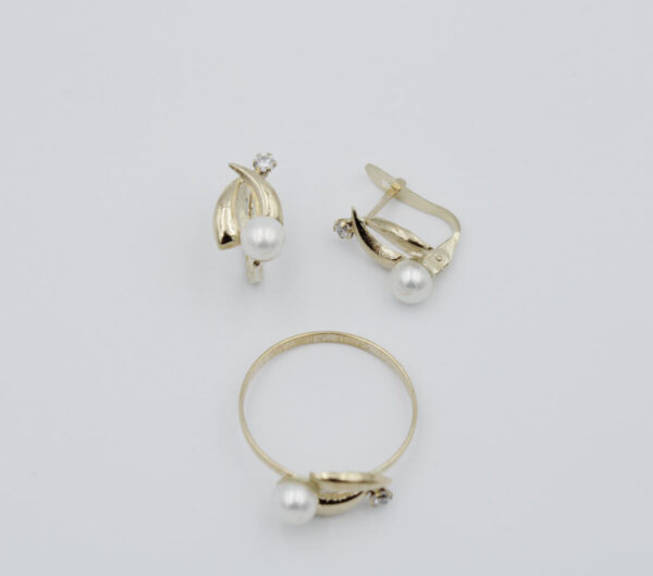 Juego Comunión Circonitas Perlas Cultivadas Oro - Imagen 2