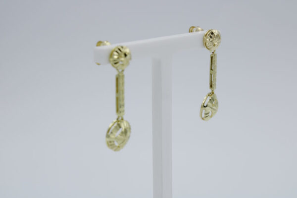 Pendientes largos en  Oro 18 k. Cierre presión - Imagen 3