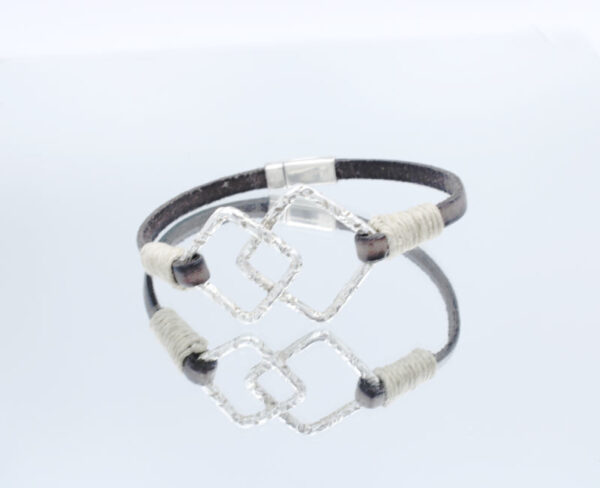 Pulsera de Plata y Cuero - Imagen 3