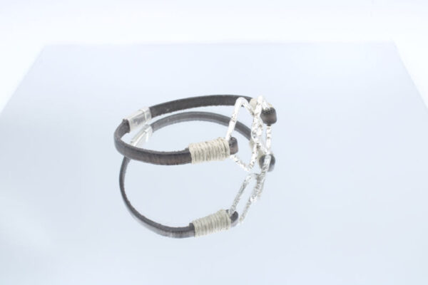 Pulsera de Plata y Cuero - Imagen 2